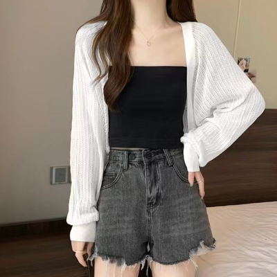 (Special Price!) Plus Size Knit Crop Cardigan