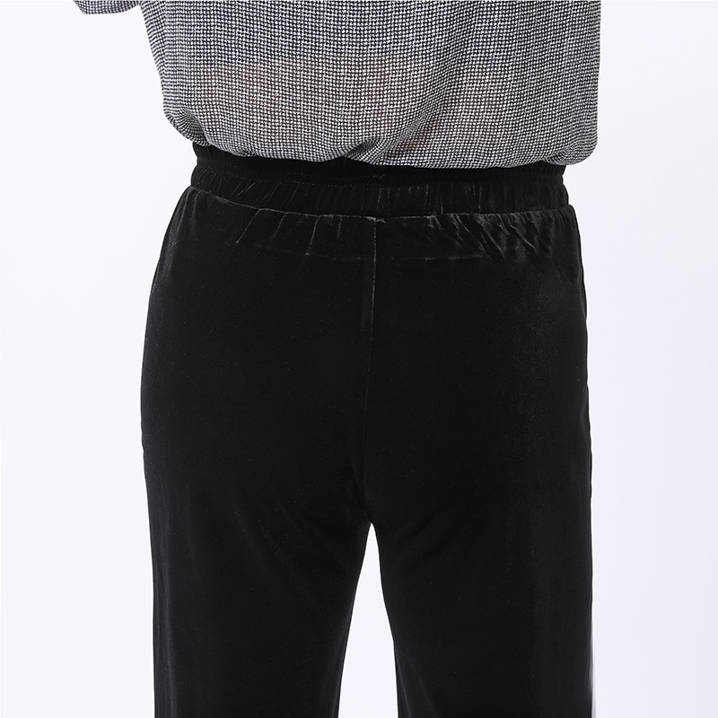 (XL-9XL) Plus Size Velvet Ribbed Wide Leg Long Pants (Extra Big Size)